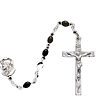 Boys' Sterling Silver with Onyx Bead Rosary