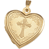 14K Gold Heart Locket 19x19mm