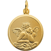 14KY Gold Angel Pendant 18mm