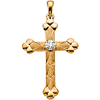14K Gold Diamond Cross 32x22mm