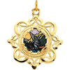 14K Gold Guardian Angel Pendant 25.75mm
