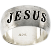 Antiqued Jesus Ring - Sterling Silver