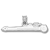 Dragster Side View 1/4in Sterling Silver Pendant