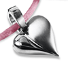 Puffed Titanium Heart on Pink Cord