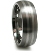 7mm Titanium Ring with Sterling Silver Inlays Size 10 - Clearance