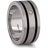 8mm Steel Ring with Onyx Inlays - Clearance