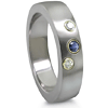 5mm Titanium Ring with Diamonds and Sapphire - Clearance