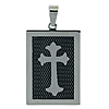 2in Stainless Steel Mesh Cross Dog Tag