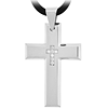 Ladies' Cubic Zirconia Cross - Stainless Steel