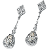 Moissanite and Diamond Drop Earrings