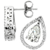 1 3/5 CT Moissanite and 1/3 CT Diamond Earrings