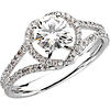 3/4 CT Moissanite and 1/2 CT Diamond Ring - Clearance