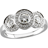 2/3 CT Moissanite and 1/6 CT Diamond Ring - Clearance