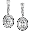 1.9 CT Moissanite and 1/3 CT Diamond Earrings - Clearance
