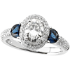 9/10 CT Moissanite Sapphire and Diamond Ring - Clearance