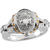 9/10 CT Moissanite Yellow Sapphire and Diamond Ring - Clearance