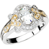  9/10 CT Moissanite and 1/4 CT Diamond Ring