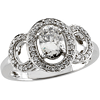  9/10 CT Moissanite and 1/5 CT Diamond Ring - Clearance