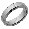 Beveled 6mm Tungsten Band with Facets