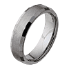 Beveled 6mm Tungsten Band with Flat Facets Stone Finish