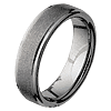 6mm Tungsten Ring with Flat Grooved Edges Stone Finish
