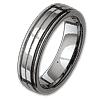 6mm Tungsten Ring with Rounded Flat Edges and Groove