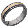 6mm Tungsten Wedding Band with Rounded Edges and 18Kt Gold Inlay