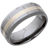 Beveled 8mm Tungsten Wedding Band with Sterling Silver Inlay