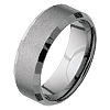 Beveled 8mm Tungsten Band with Flat Facets Stone Finish