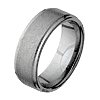 8mm Tungsten Ring with Flat Grooved Edges Stone Finish