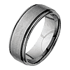 8mm Tungsten Ring with Rounded Flat Edges Stone Finish