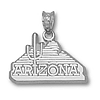 Arizona Wildcats 1/2in Sterling Silver Cactus Pendant