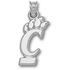 Cincinnati Bearcats 3/4in Sterling Silver Paw Pendant