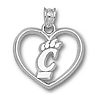 Cincinnati Bearcats 5/8in Sterling Silver Heart Pendant