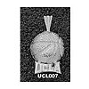 UCLA Bruins 5/8in Sterling Silver Basketball Pendant