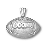 Connecticut Huskies 1/2in Sterling Silver Football Pendant