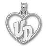 Dayton Flyers 5/8in Sterling Silver Heart Pendant