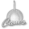 Miami Hurricanes 5/8in Sterling Silver Baseball Pendant
