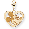 Mickey Heart Charm 5/8in - Lobster Clasp