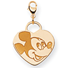 Mickey Heart Charm 3/4in - Lobster Clasp