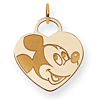 Mickey Heart Charm 3/4in - Jump Ring