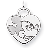Mickey Heart Charm 3/4in - Jump Ring