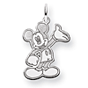 Waving Mickey Charm 3/4in - Sterling Silver