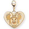 Minnie Heart Charm 5/8in - Lobster Clasp