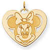 Minnie Heart Charm 7/8in - Jump Ring