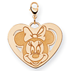 Minnie Heart Charm 7/8in - Lobster Clasp