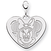 Minnie Heart Charm 7/8in - Lobster Clasp