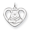 Winnie the Pooh Heart Charm 5/8in - Jump Ring