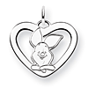 Piglet Heart Charm 5/8in - Jump Ring