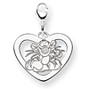 Tigger Heart Charm 5/8in - Lobster Clasp